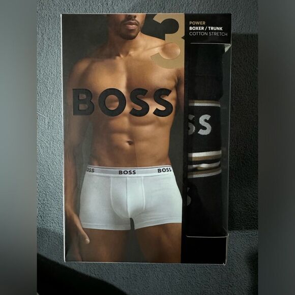 3 PK.BOSS HUGO BOSS Men's COTTON Power Stripe Logo Boxer Trunks S - Picture 2 of 8